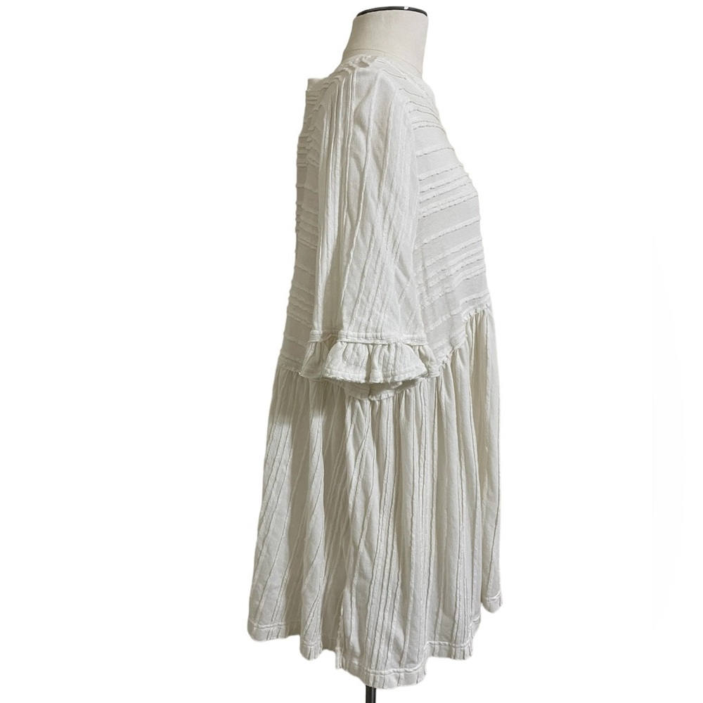 FREE PEOPLE Ivory Take A Spin Tunic Mini Babydoll Dress Size Small - Picture 7 of 12